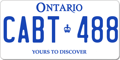 ON license plate CABT488