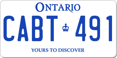 ON license plate CABT491