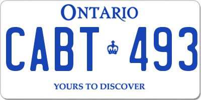 ON license plate CABT493