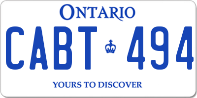 ON license plate CABT494