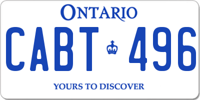 ON license plate CABT496