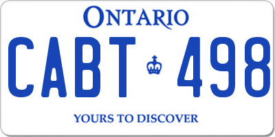 ON license plate CABT498