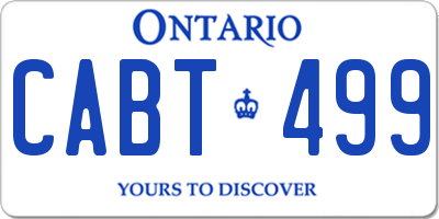 ON license plate CABT499