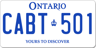 ON license plate CABT501