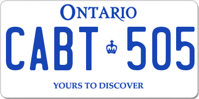 ON license plate CABT505