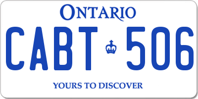 ON license plate CABT506