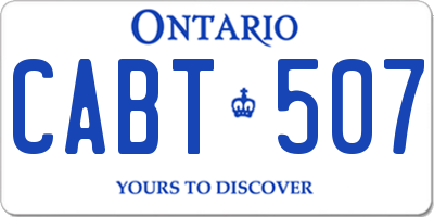 ON license plate CABT507