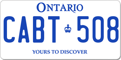 ON license plate CABT508