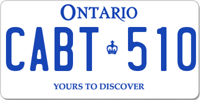 ON license plate CABT510