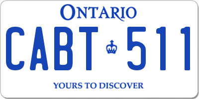 ON license plate CABT511