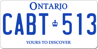 ON license plate CABT513