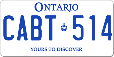 ON license plate CABT514