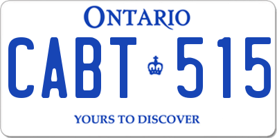 ON license plate CABT515