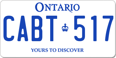 ON license plate CABT517