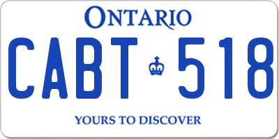 ON license plate CABT518