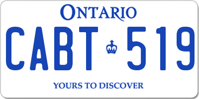 ON license plate CABT519