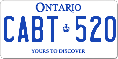 ON license plate CABT520