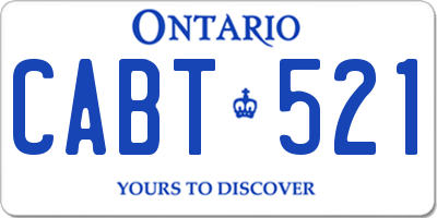 ON license plate CABT521