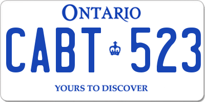 ON license plate CABT523