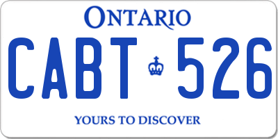 ON license plate CABT526