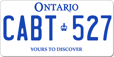 ON license plate CABT527