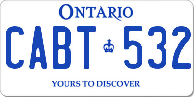 ON license plate CABT532