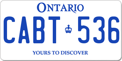 ON license plate CABT536