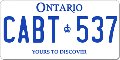 ON license plate CABT537