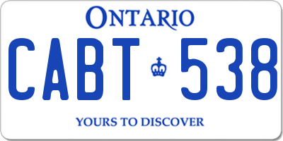 ON license plate CABT538