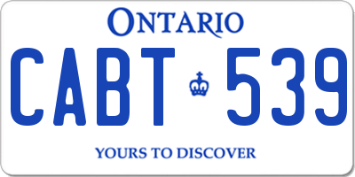 ON license plate CABT539