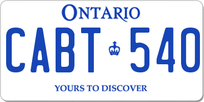 ON license plate CABT540