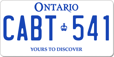 ON license plate CABT541