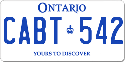 ON license plate CABT542