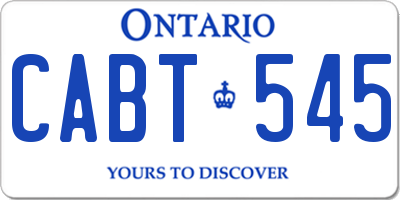 ON license plate CABT545