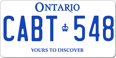 ON license plate CABT548