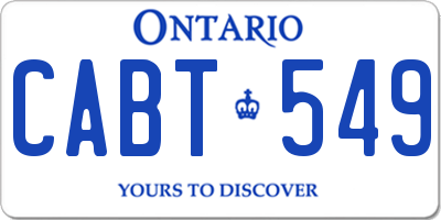 ON license plate CABT549