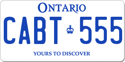 ON license plate CABT555