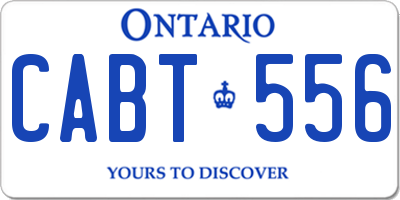 ON license plate CABT556