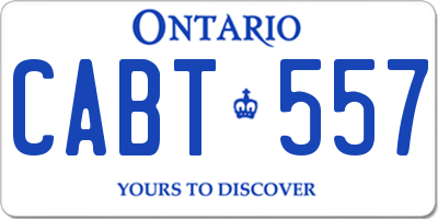 ON license plate CABT557