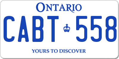 ON license plate CABT558