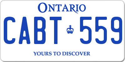 ON license plate CABT559