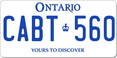 ON license plate CABT560