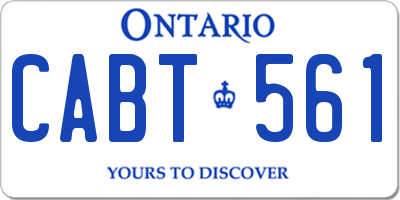 ON license plate CABT561