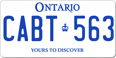 ON license plate CABT563