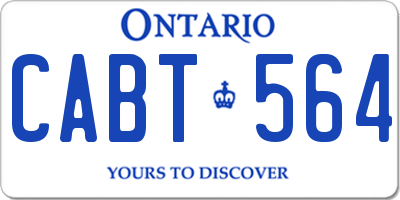 ON license plate CABT564