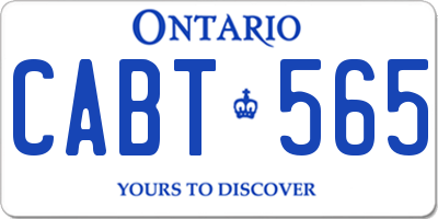 ON license plate CABT565