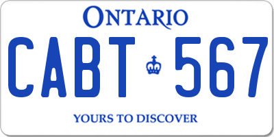 ON license plate CABT567