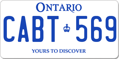 ON license plate CABT569