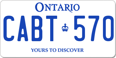 ON license plate CABT570