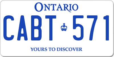 ON license plate CABT571